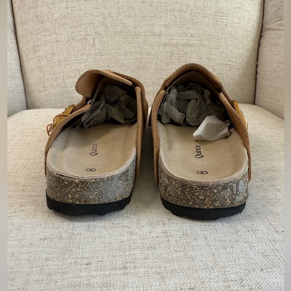 Quince Womens Water Repellent Suede Clog Mule Slip On Shoes Pecan Tan Size 8 New - Picture 7 of 10